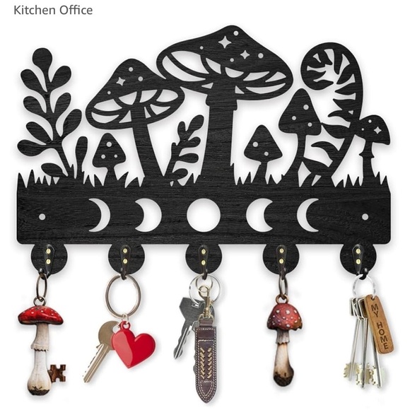 unbranded Other - Black Metal Mushroom key Hook organizer Wall Decor trippy psychedelic acid rave